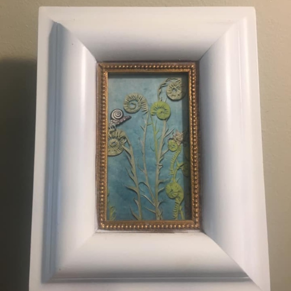 Wood picture frame with print